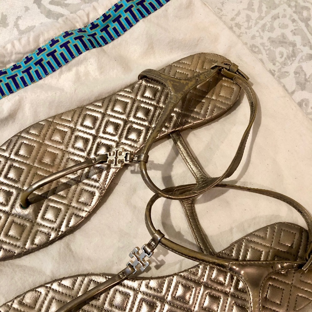 Tory Burch Marion Quilted Sandal Size 8